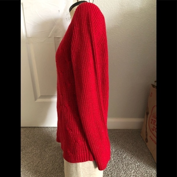 Liz Claiborne PM stunning red sweater - Picture 3 of 7